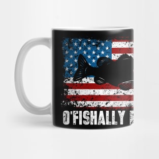 Funny O'Fishally Retired Fishing USA Flag Mug